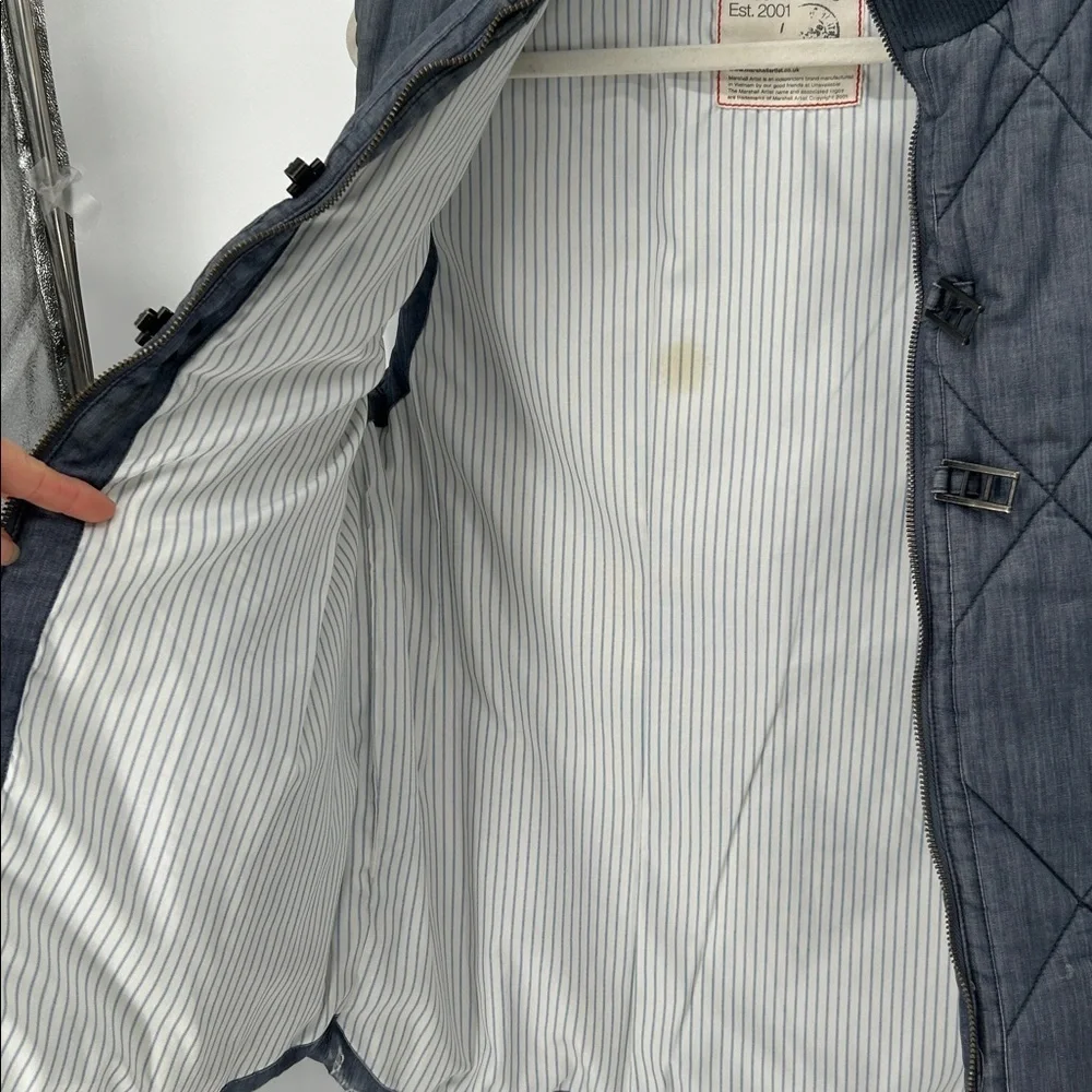 Marshall Artist Quilted Gilet Vest Blue Cotton Zip Men’s L